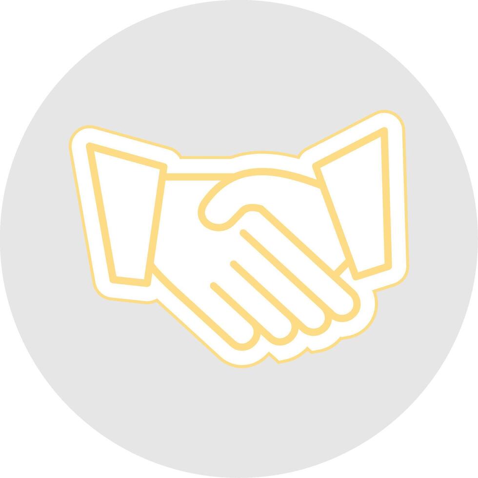 Hand Shaking Line Sticker Multicolor Icon vector