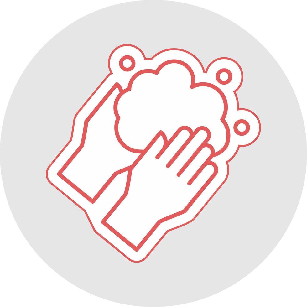 Hand Washing Line Sticker Multicolor Icon vector