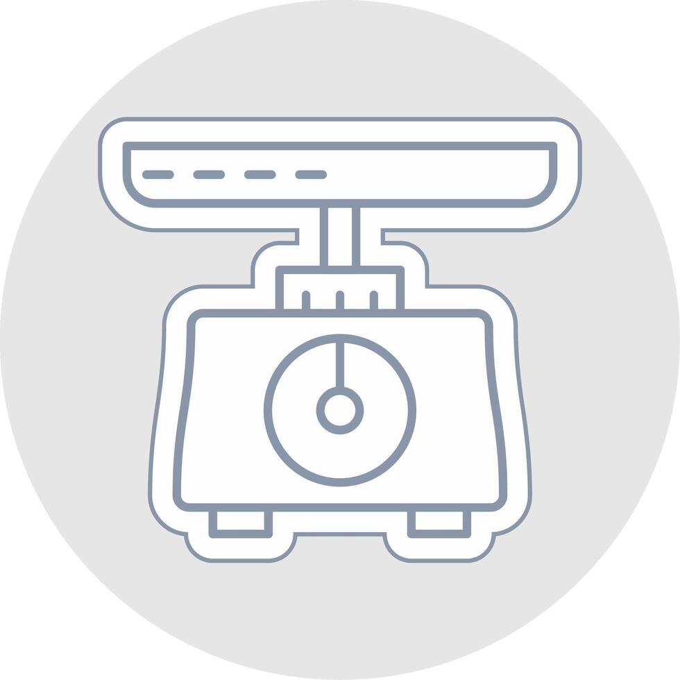 Weighing Scale Line Sticker Multicolor Icon vector
