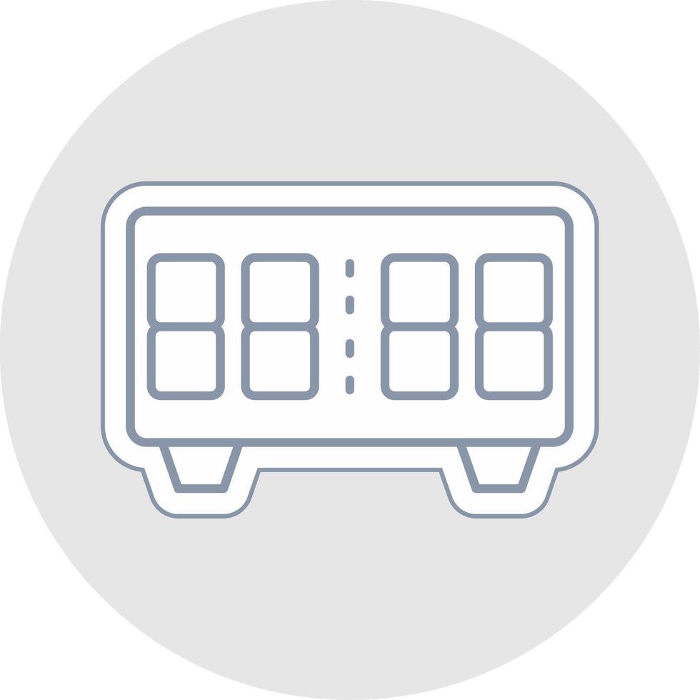 Digital Clock Line Sticker Multicolor Icon vector
