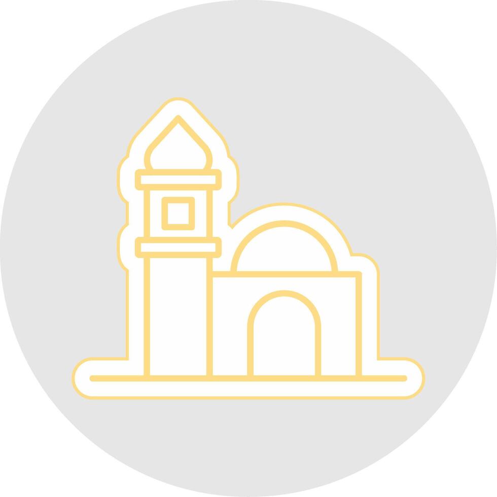 mezquita línea pegatina multicolor icono vector