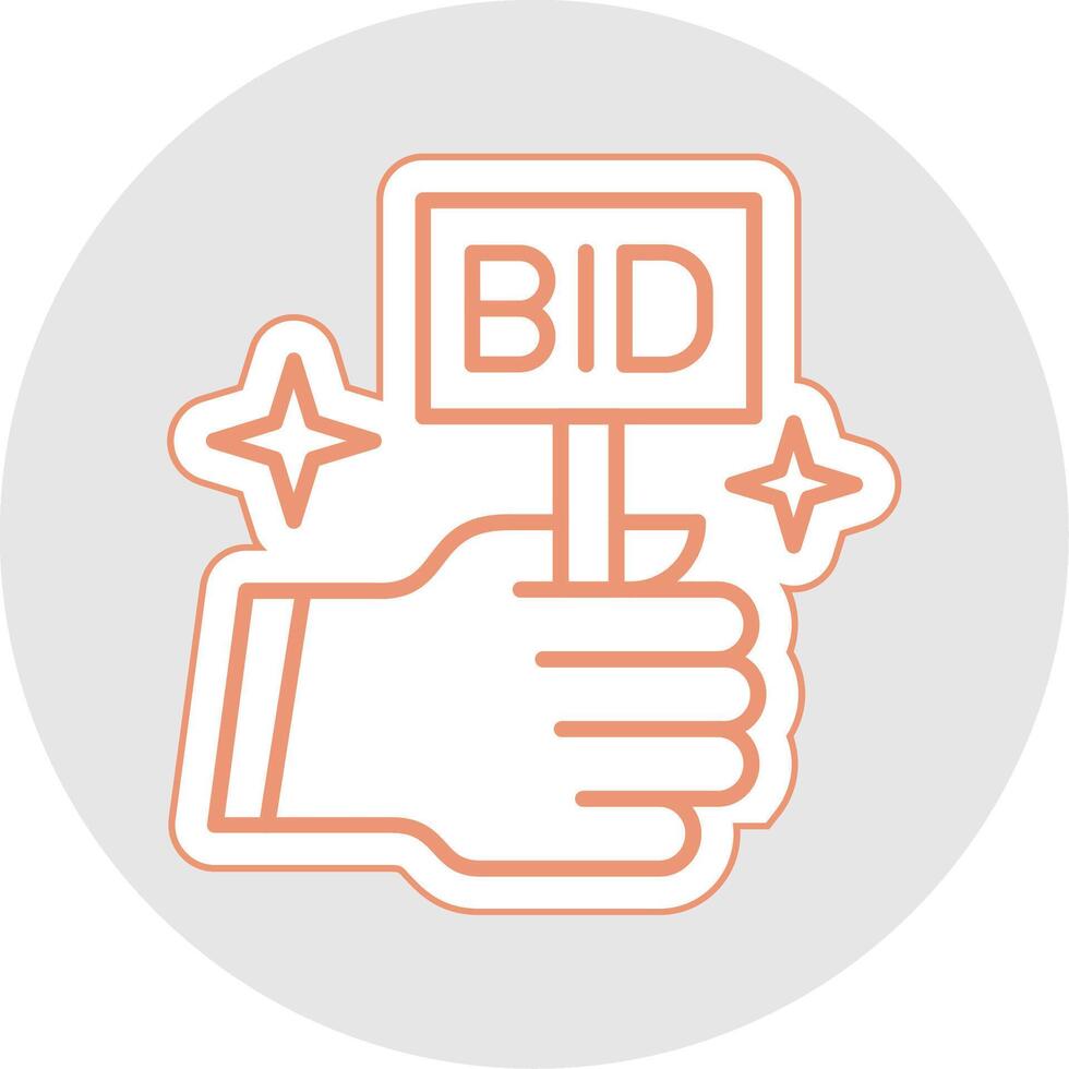 Bid Line Sticker Multicolor Icon vector