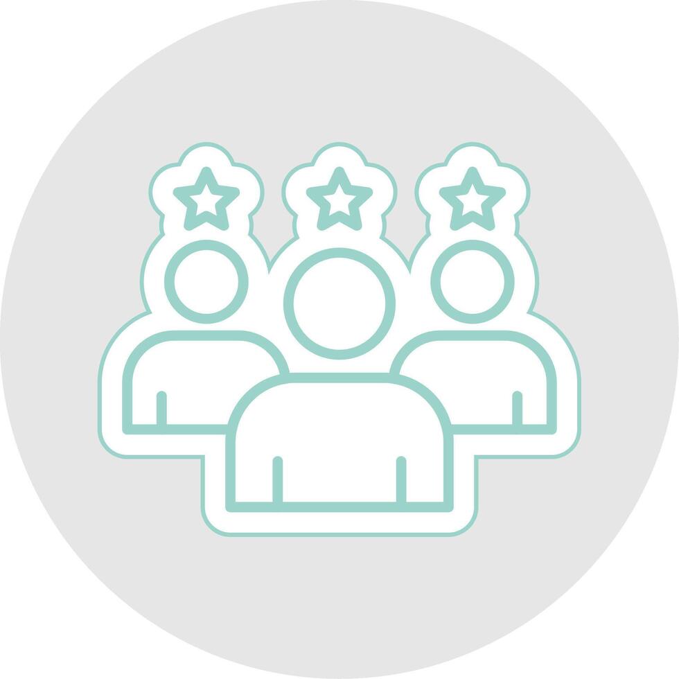 Team Line Sticker Multicolor Icon vector