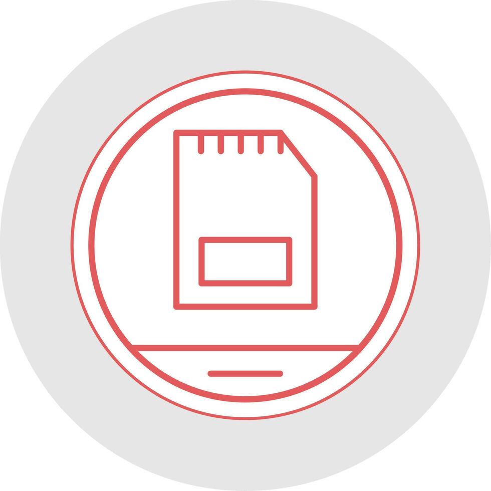 Memory Card Line Sticker Multicolor Icon vector