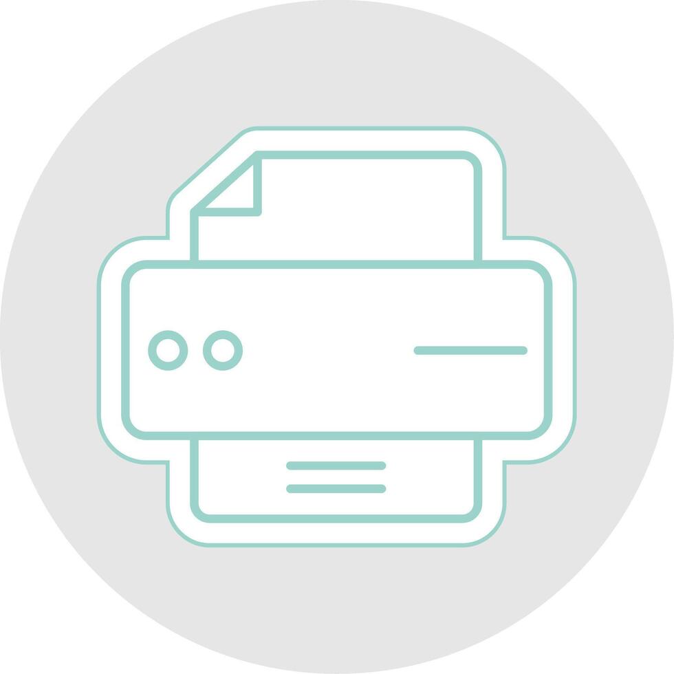 Printer Line Sticker Multicolor Icon vector