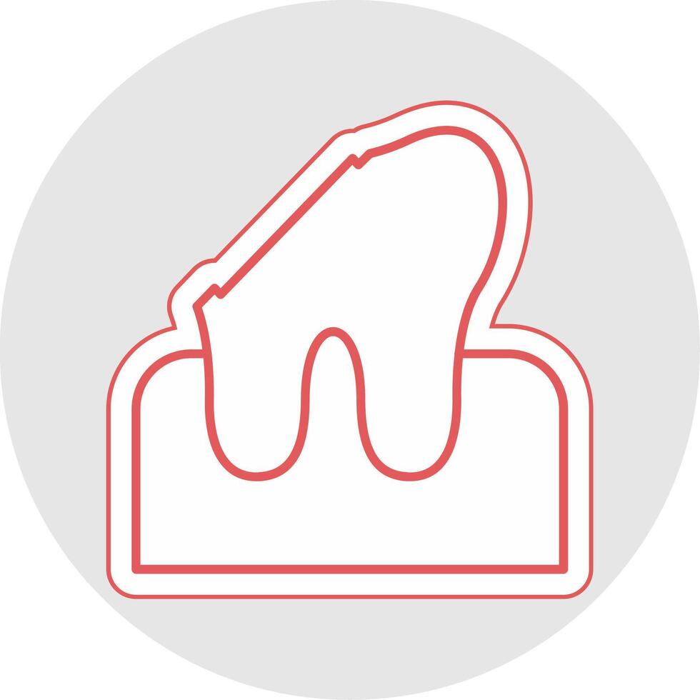 Dental Caries Line Sticker Multicolor Icon vector