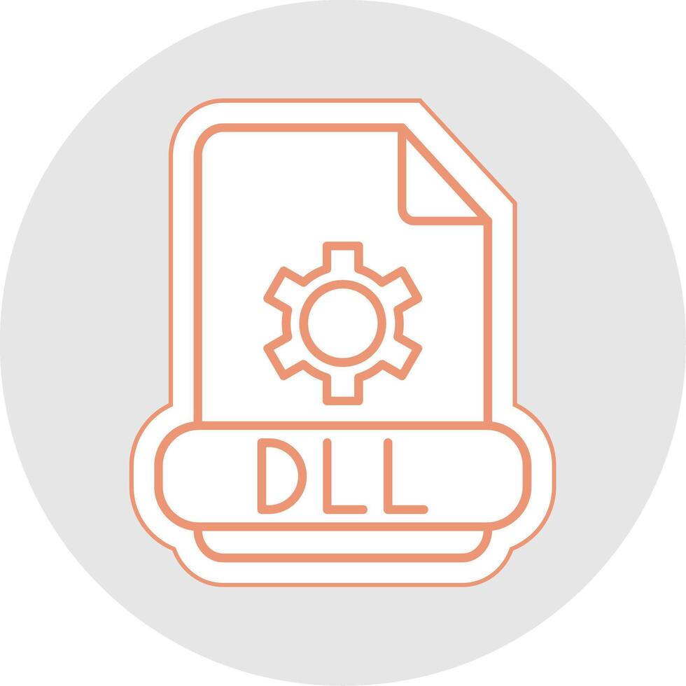 Dll Line Sticker Multicolor Icon vector