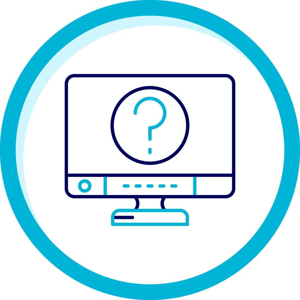 Question Two Color Blue Circle Icon vector