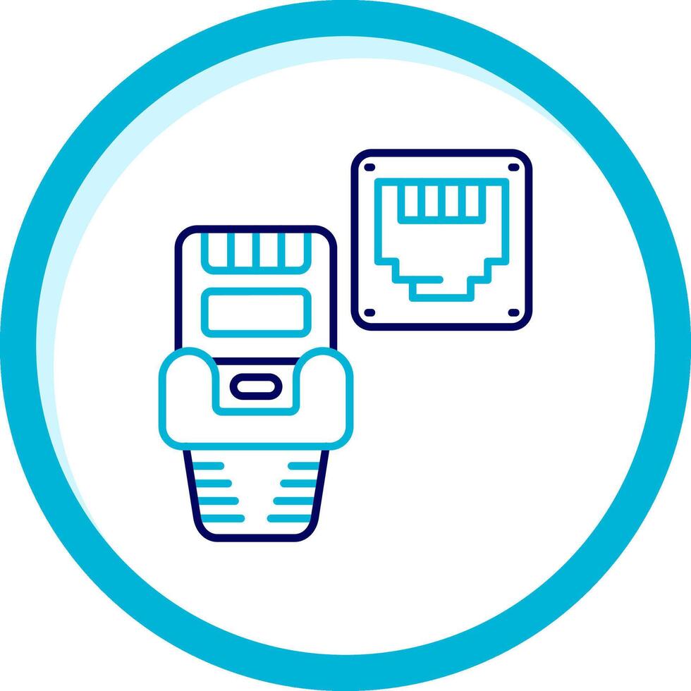 Ethernet Two Color Blue Circle Icon vector