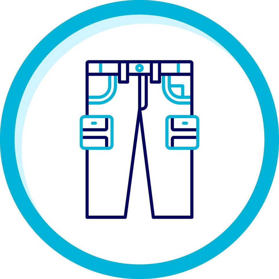 carga pantalones dos color azul circulo icono vector