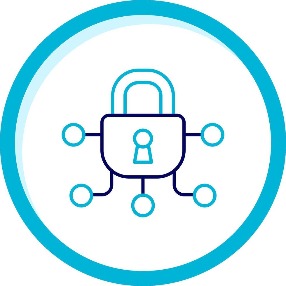 Safe Two Color Blue Circle Icon vector