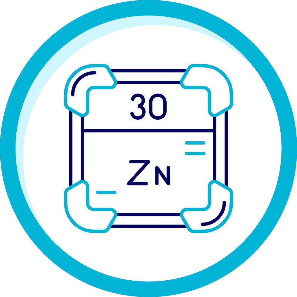 zinc dos color azul circulo icono vector