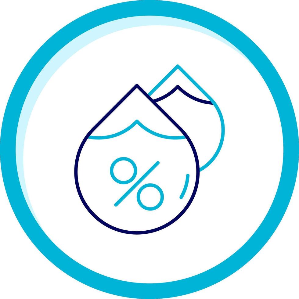 Humidity Two Color Blue Circle Icon vector