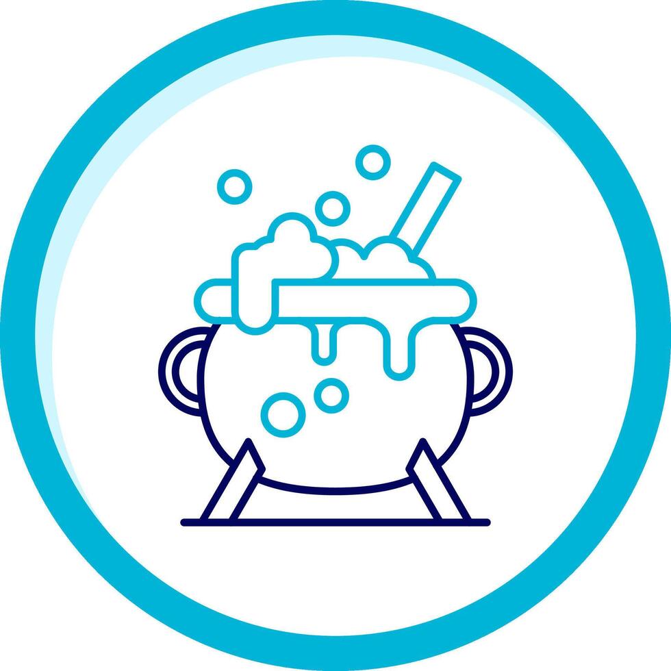 Cauldron Two Color Blue Circle Icon vector