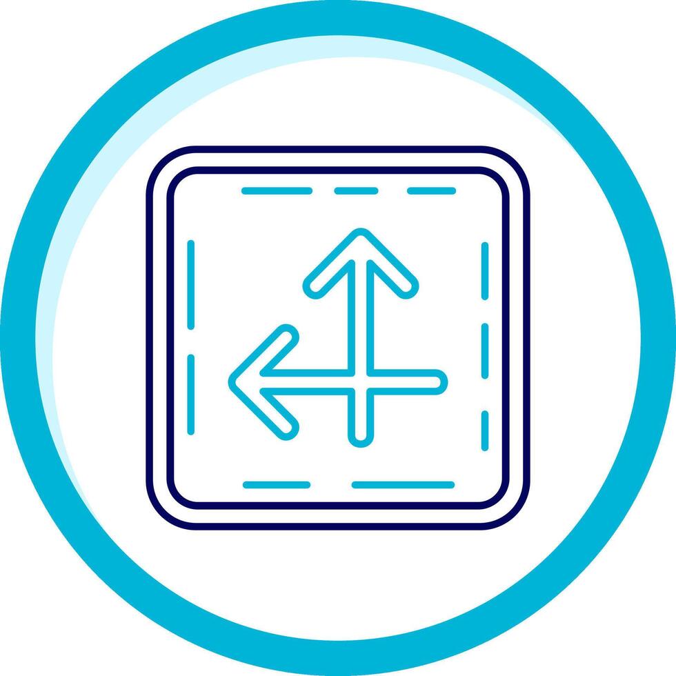 Intersect Two Color Blue Circle Icon vector