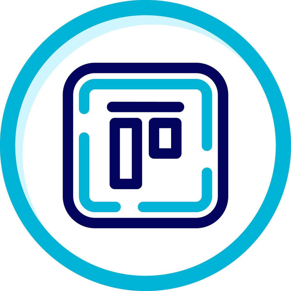 Top alignment Two Color Blue Circle Icon vector