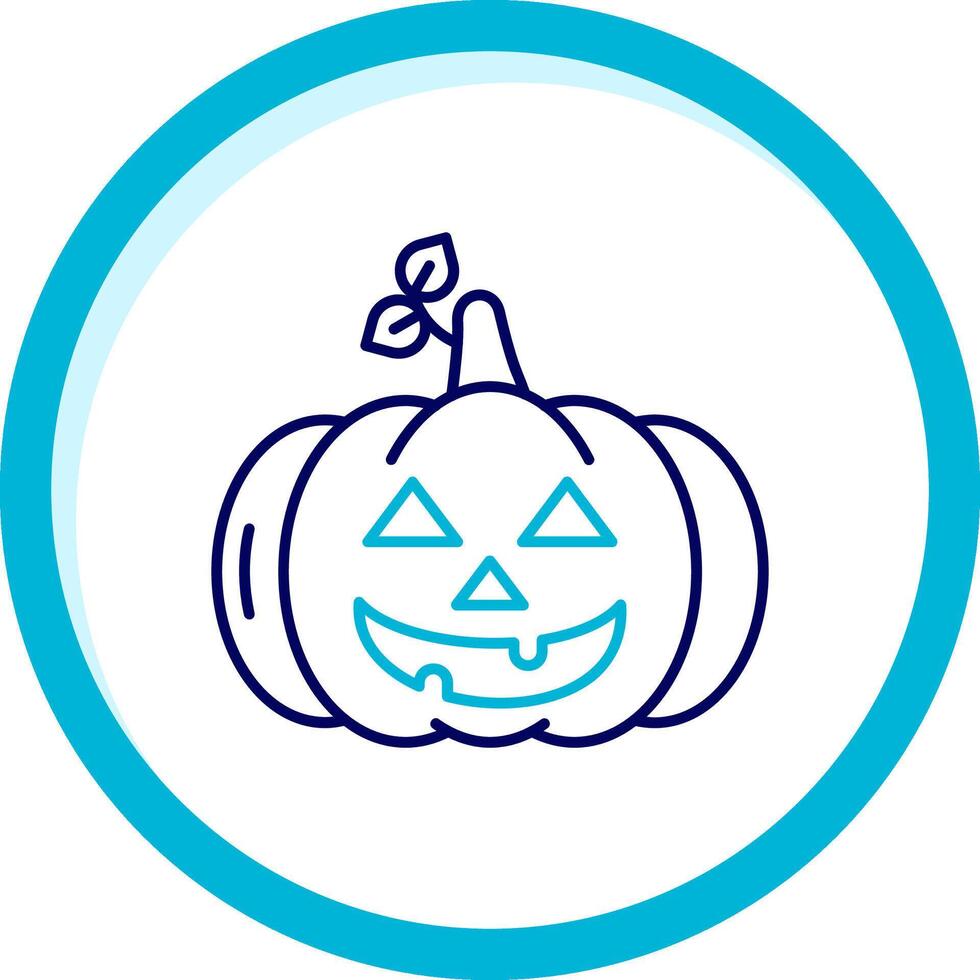 calabaza dos color azul circulo icono vector