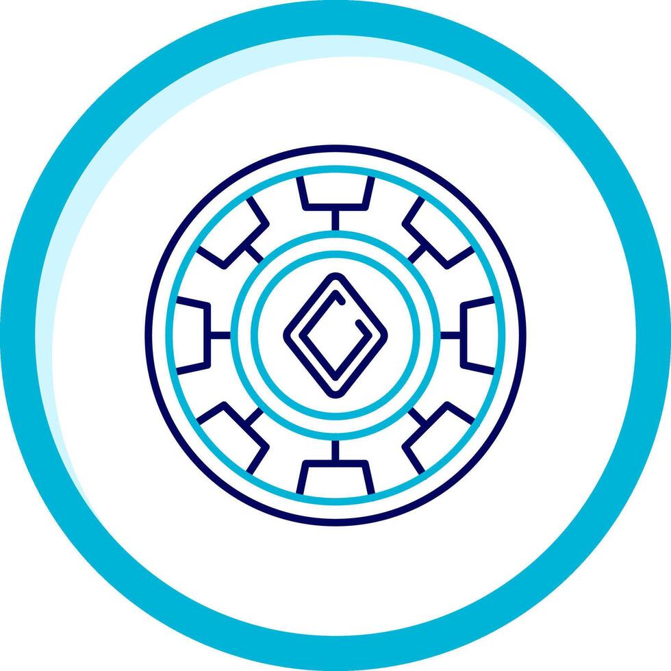 Chip Two Color Blue Circle Icon vector