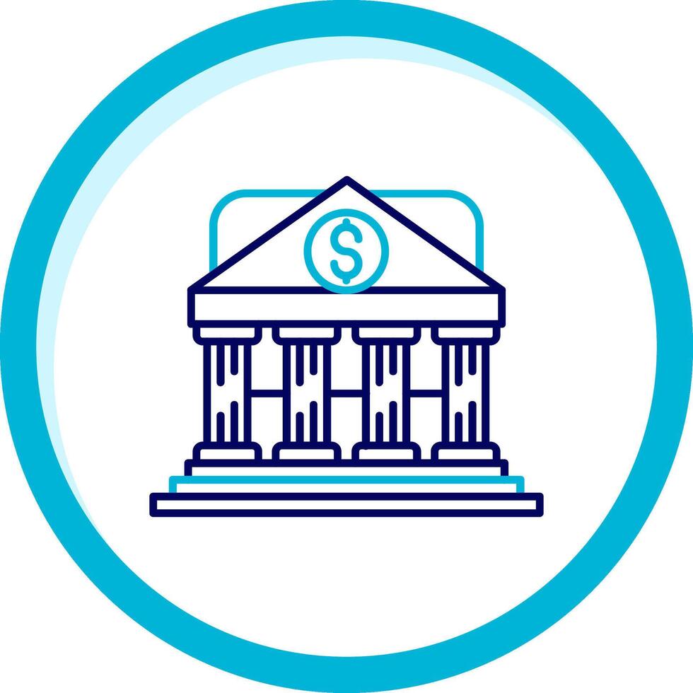 Bank Two Color Blue Circle Icon vector