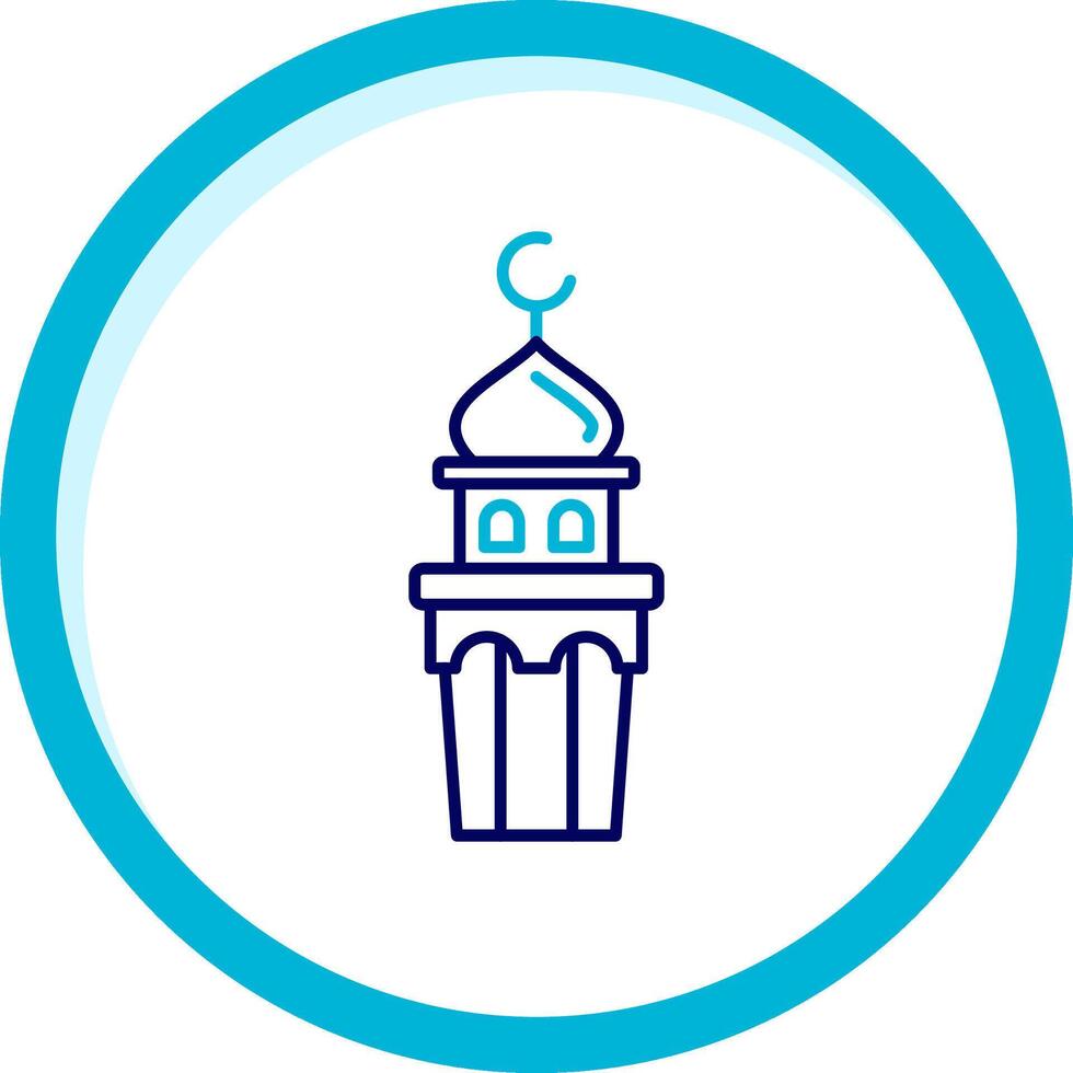 Minaret Two Color Blue Circle Icon vector