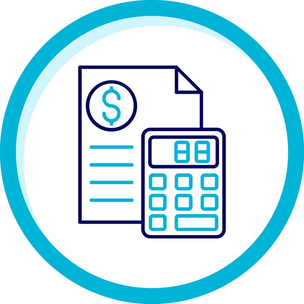 Calculator Two Color Blue Circle Icon vector