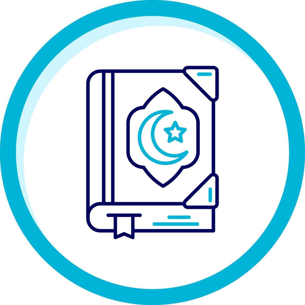 Quran Two Color Blue Circle Icon vector