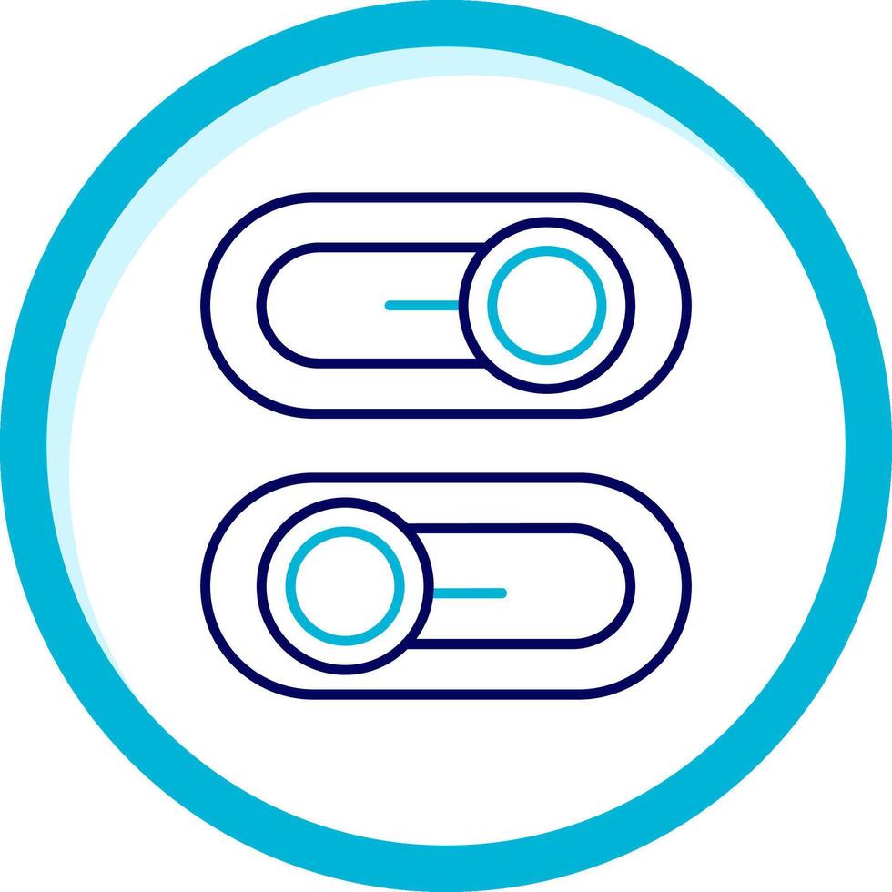 Switch Two Color Blue Circle Icon vector