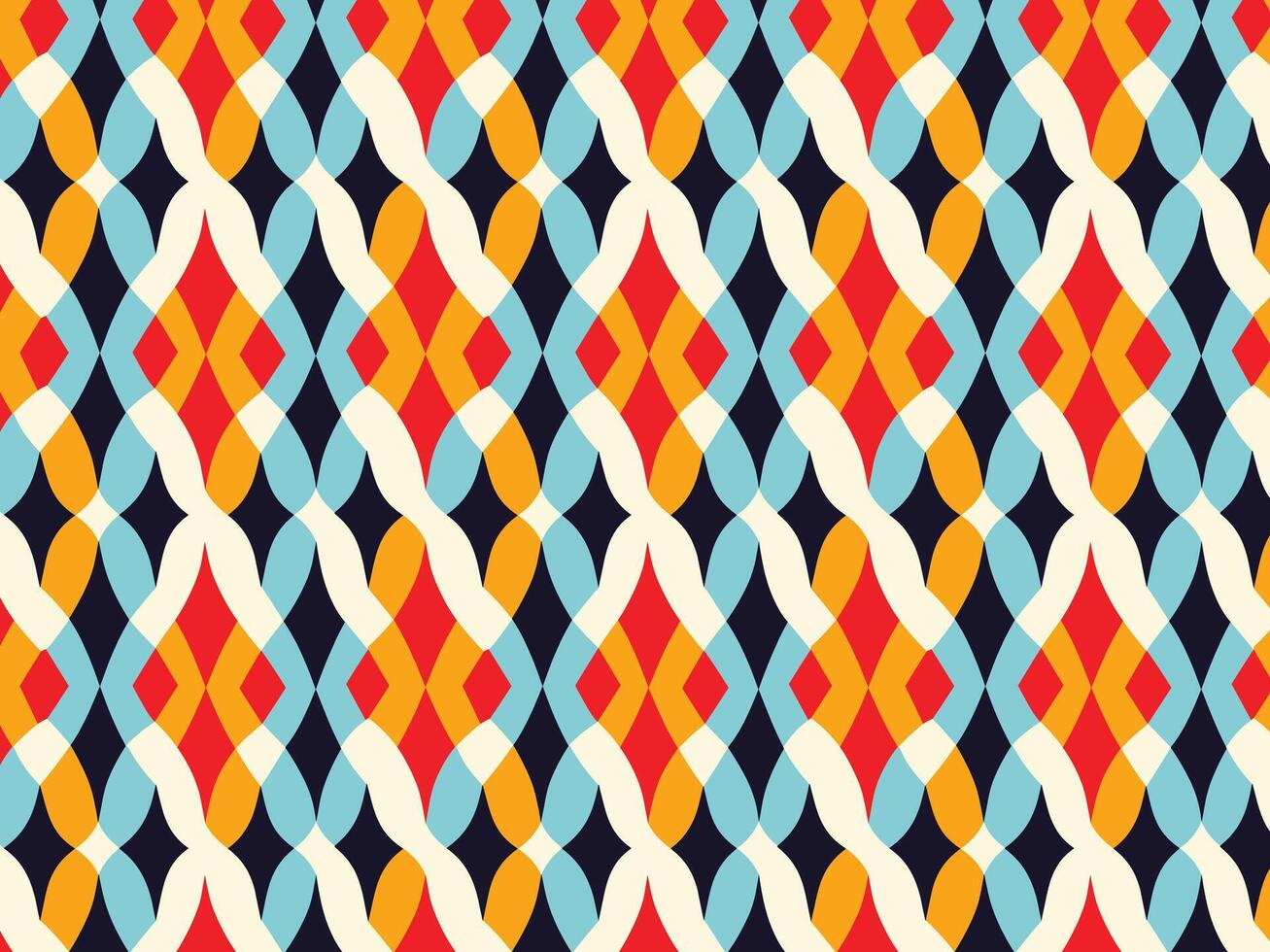 a colorful seamless pattern with wavy lines vector