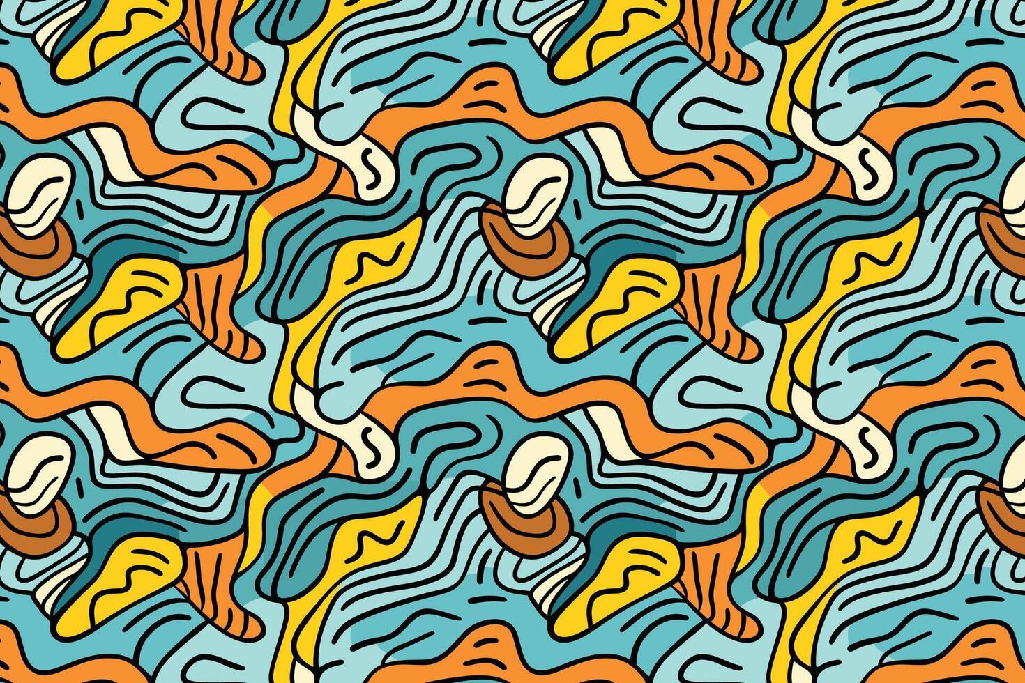 a colorful pattern with waves and wavy lines vector