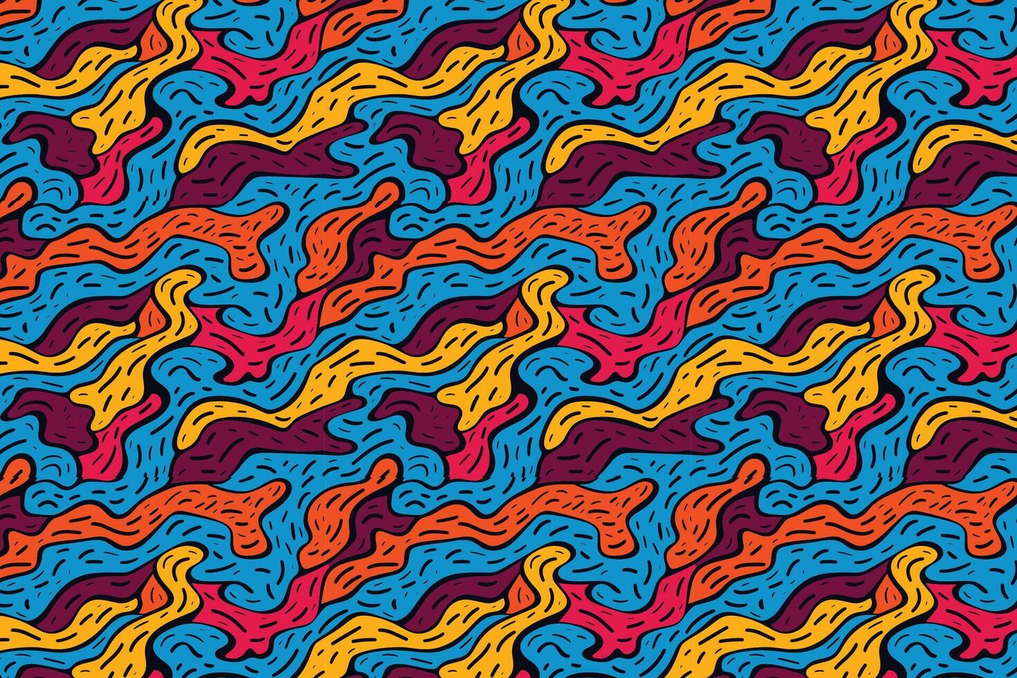 Colorful abstract pattern with wavy lines background vector