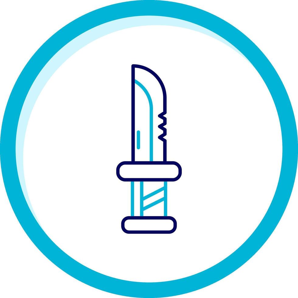 Dagger Two Color Blue Circle Icon vector