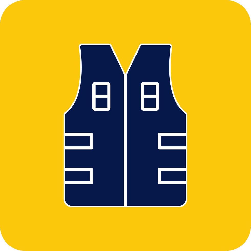 Bullet Proof Vest Glyph Square Two Color Icon vector