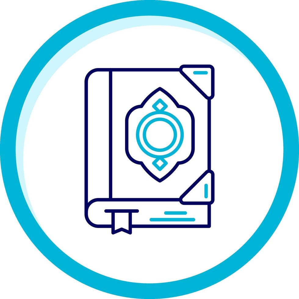 Quran Two Color Blue Circle Icon vector