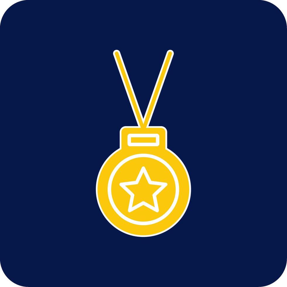 Medal Glyph Square Two Color Icon vector