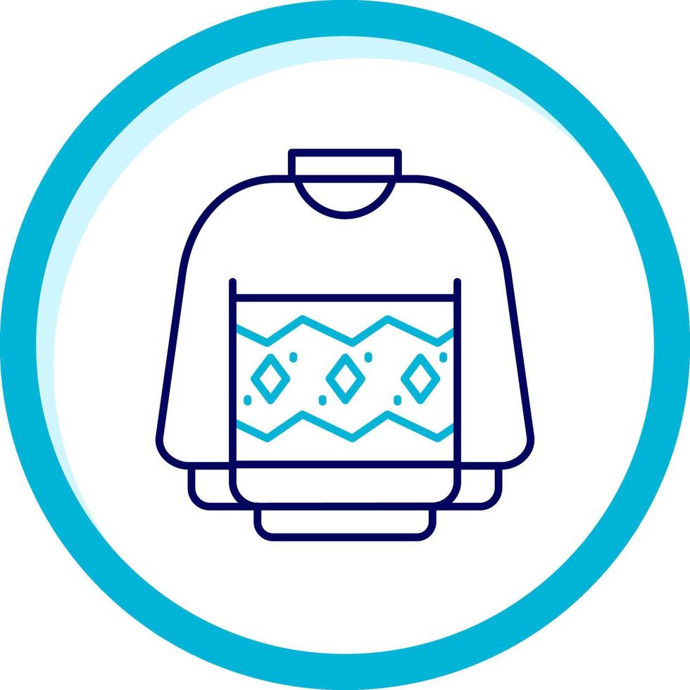 Sweater Two Color Blue Circle Icon vector