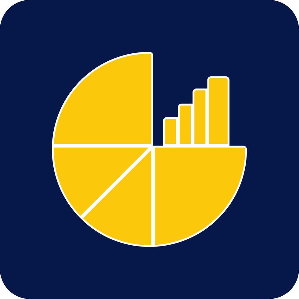 Pie Chart Glyph Square Two Color Icon vector