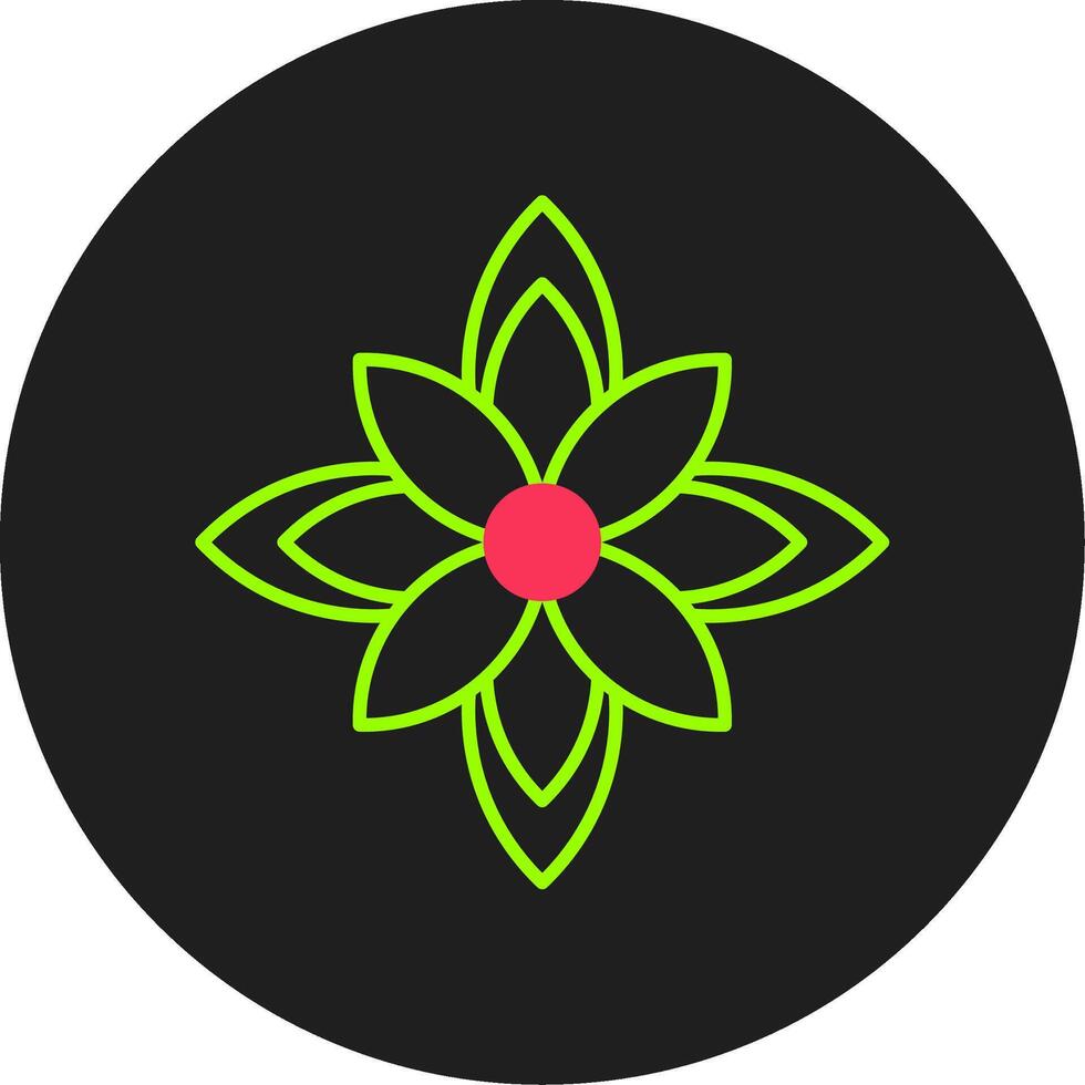 Poinsettia Glyph Circle Icon vector
