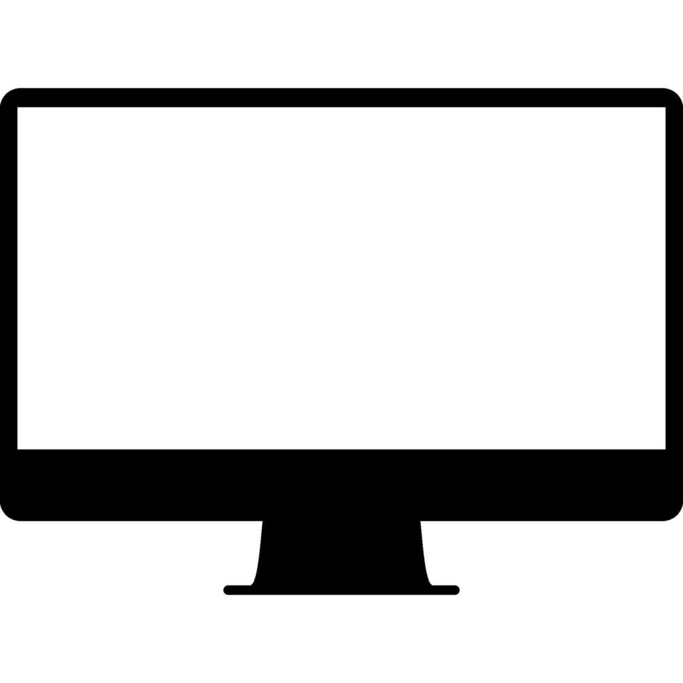 Black monitor icon vector