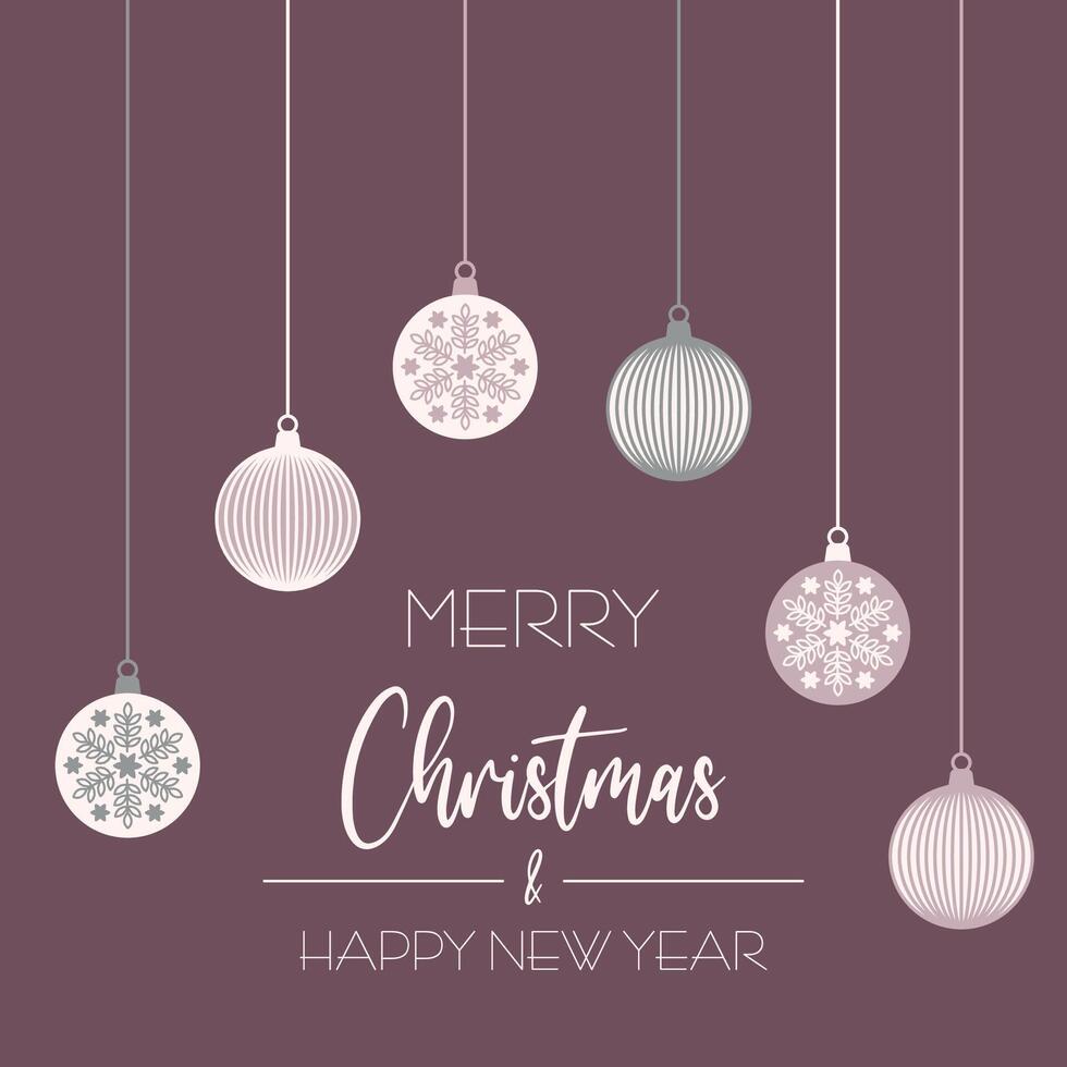 Christmas greetings card with Christmas balls vector