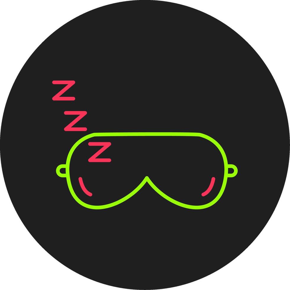 dormido máscara glifo circulo icono vector