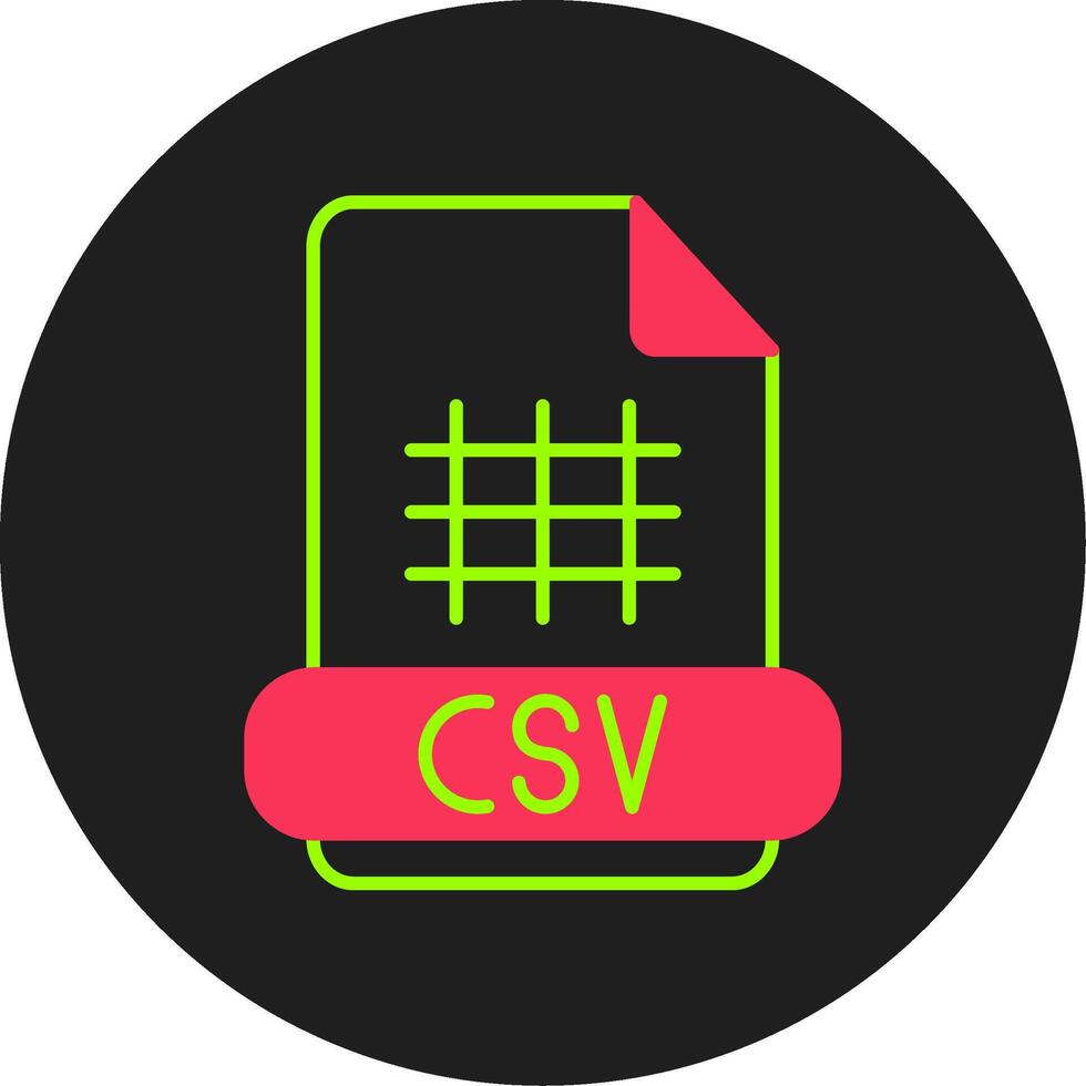 csv glifo circulo icono vector