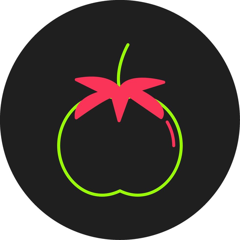 Tomato Glyph Circle Icon vector