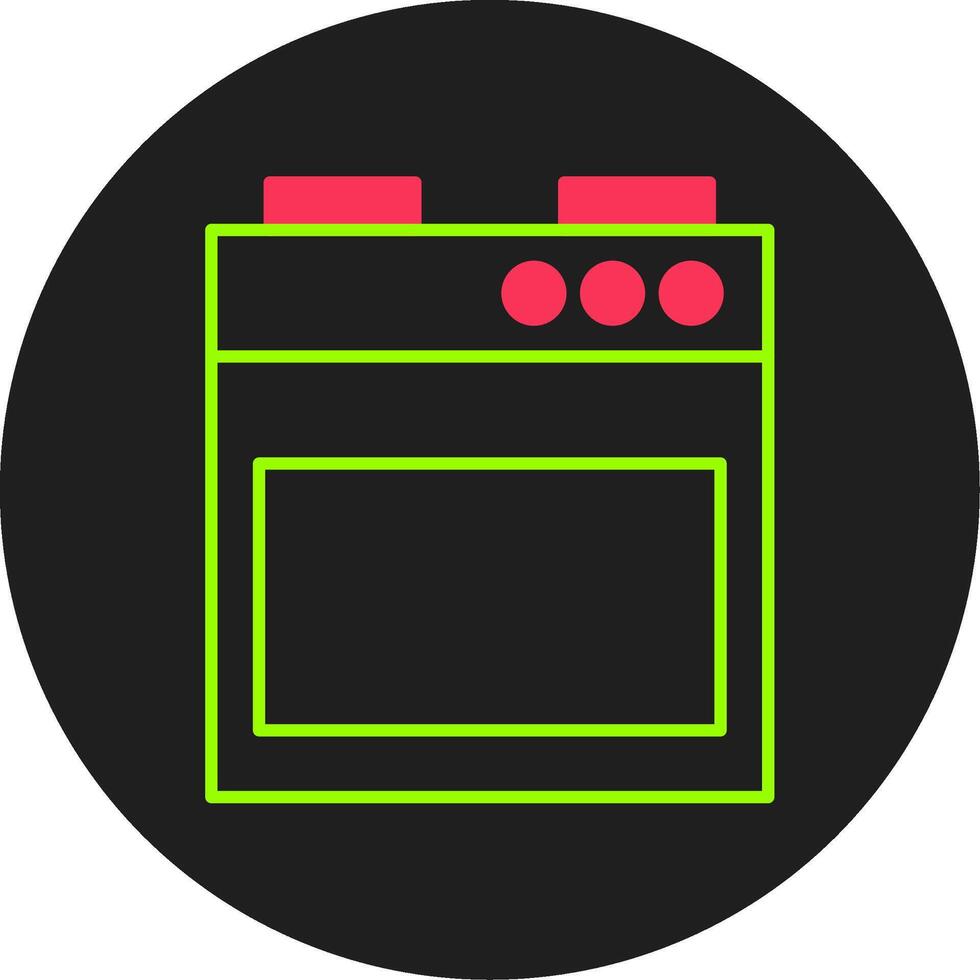 Stove Glyph Circle Icon vector