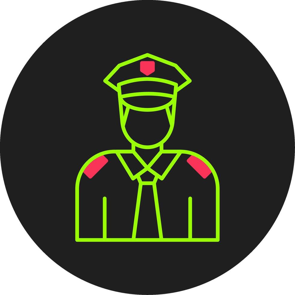 Policeman Glyph Circle Icon vector