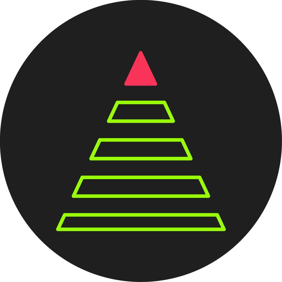 Pyramid Chart Glyph Circle Icon vector