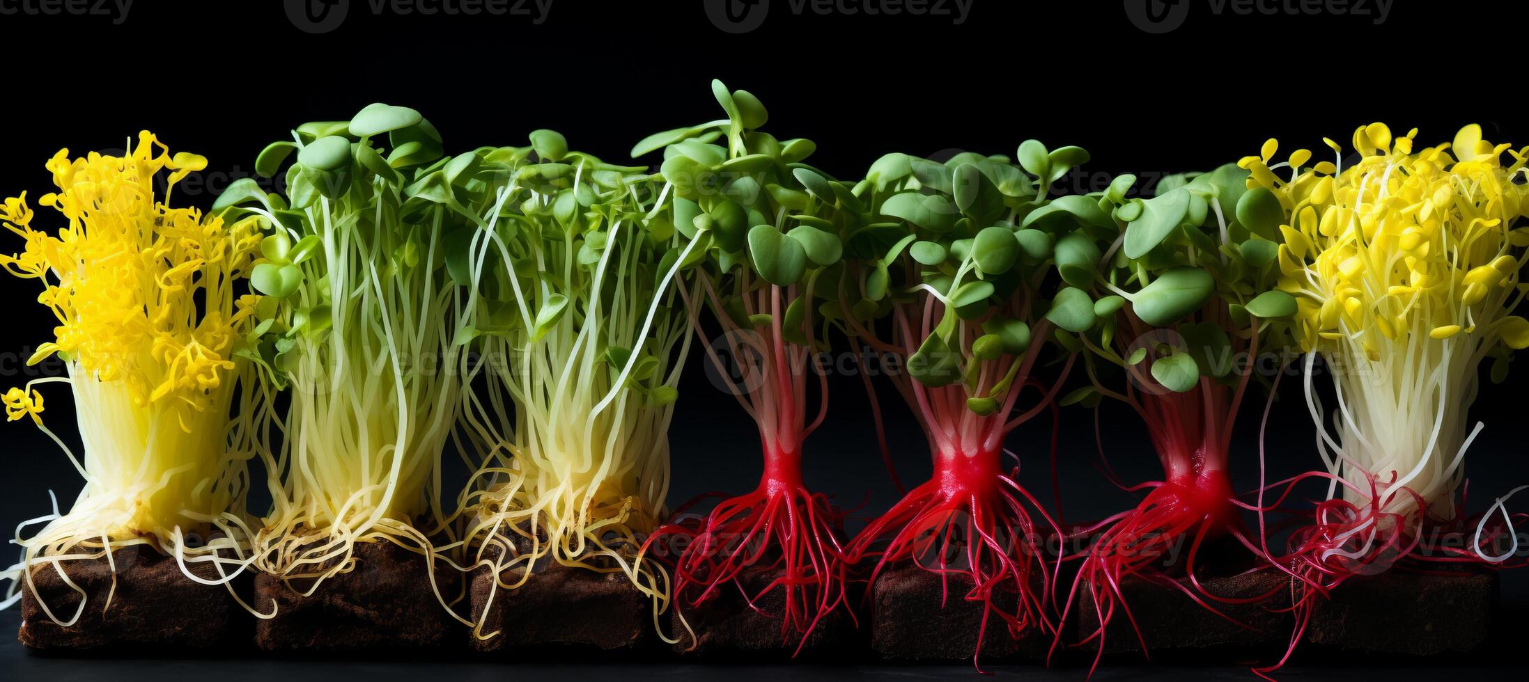 AI generated Captivating microgreens showcasing their delicate nature, vibrant colors, and nutrient rich appeal photo