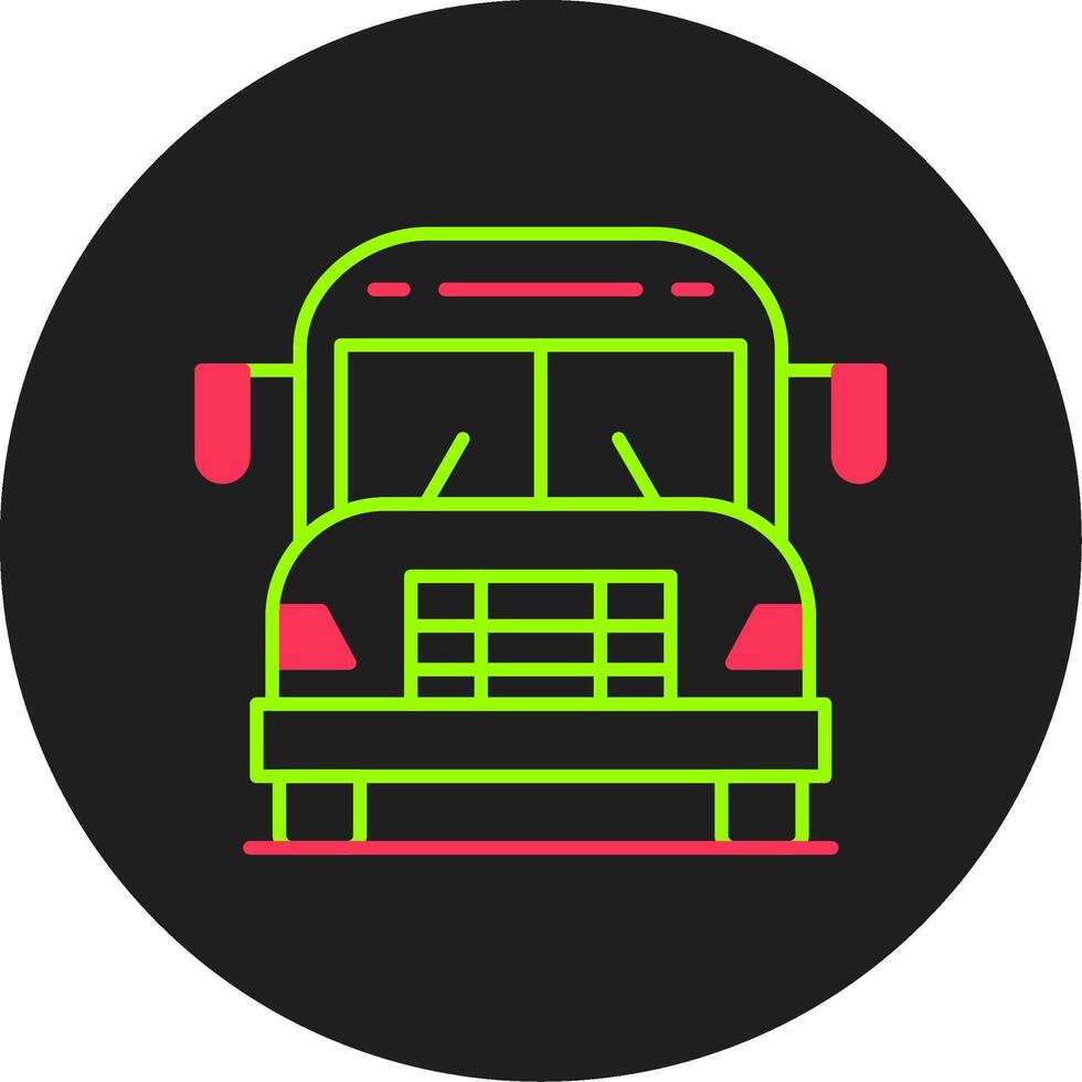 colegio autobús glifo circulo icono vector