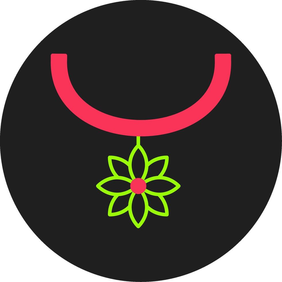 Flower Necklace Glyph Circle Icon vector