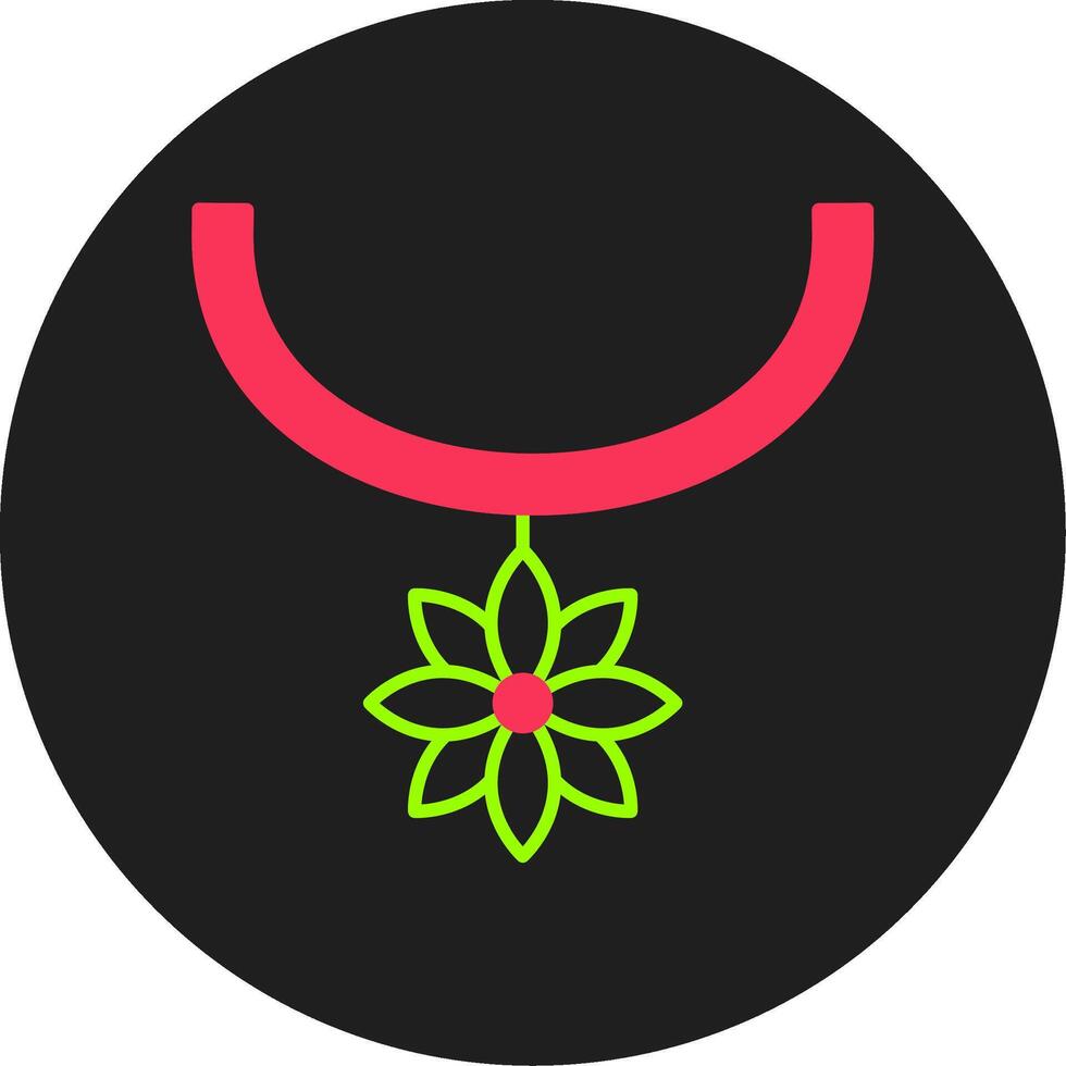 flor collar glifo circulo icono vector