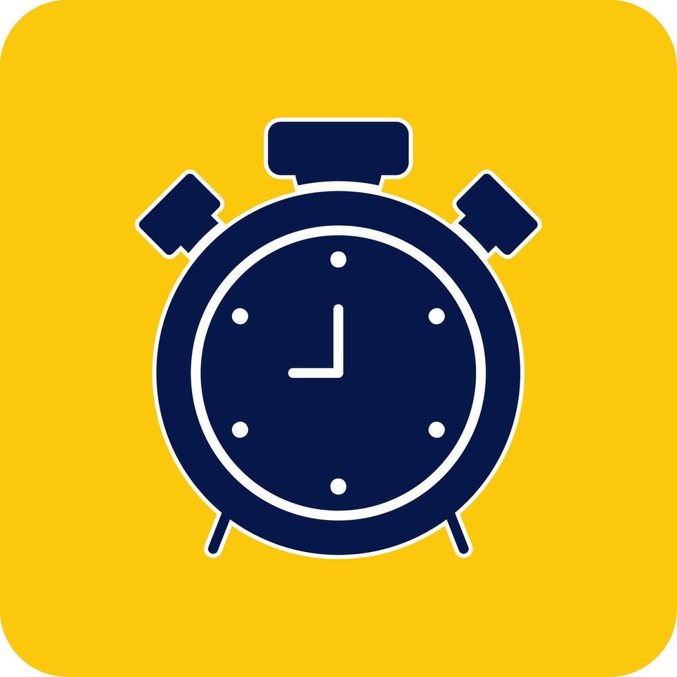 Alarm Glyph Square Two Color Icon vector